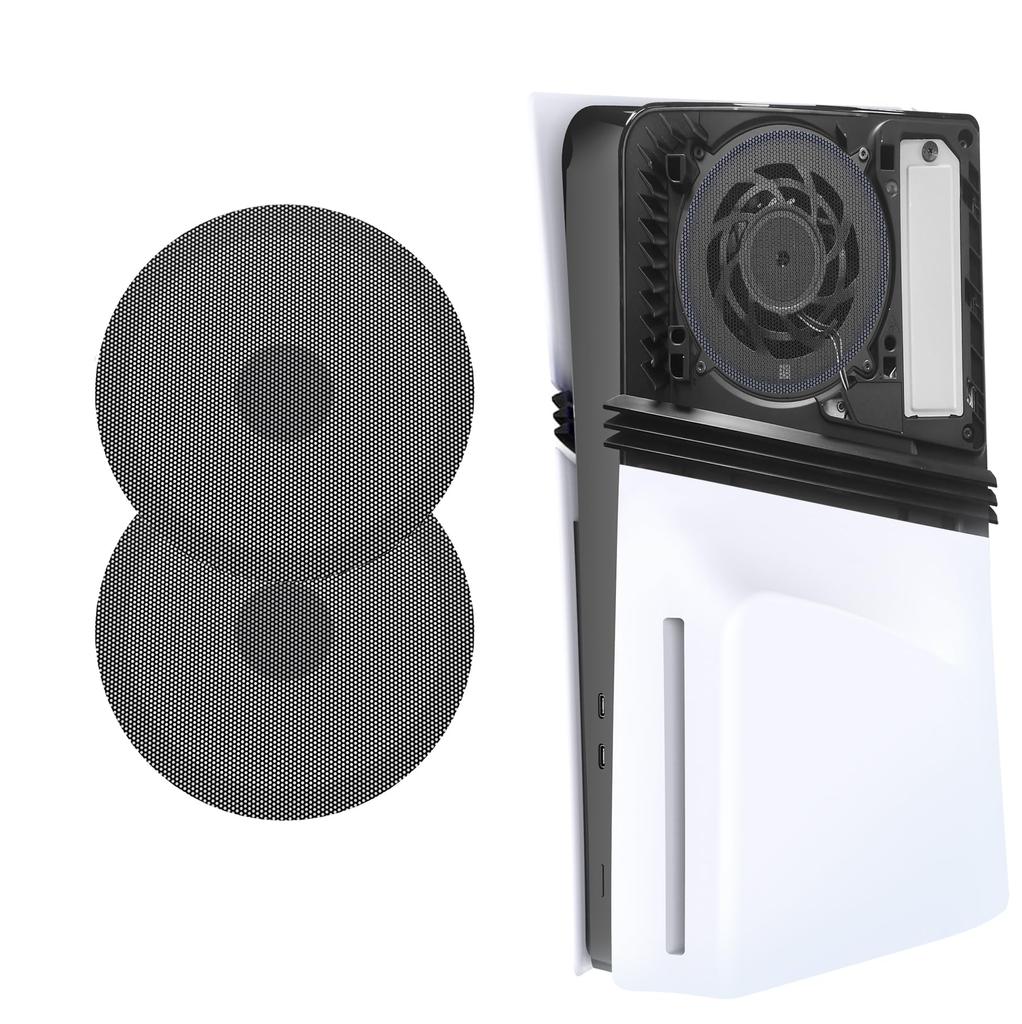 Compatible with the new PS5 2 pieces dust cover PS5 Pro heatsink barrier pet hair cover dustproof breathable ventilation Pro/PS5 Slim, net, anti-dust