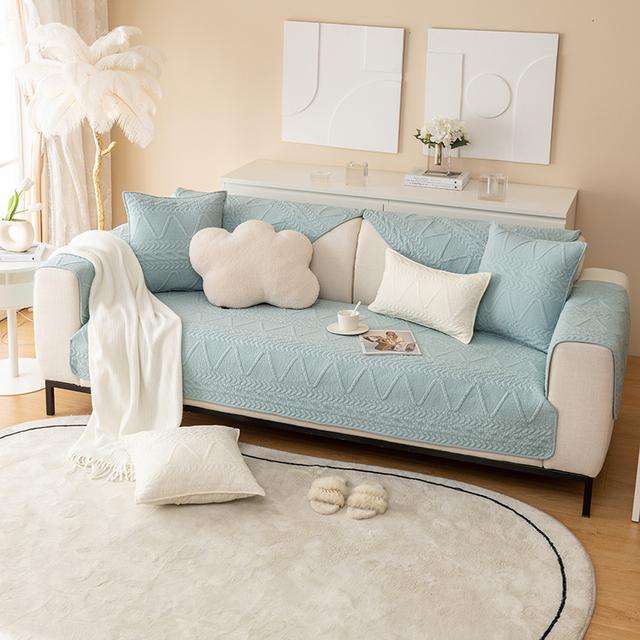 

Жаккардовый чехол для дивана, мягкий моющийся, нескользящий, стеганый, с цветочным волнистым узором, кресло, защищает несколько размеров для домашнего декора гостиной 70x70cm