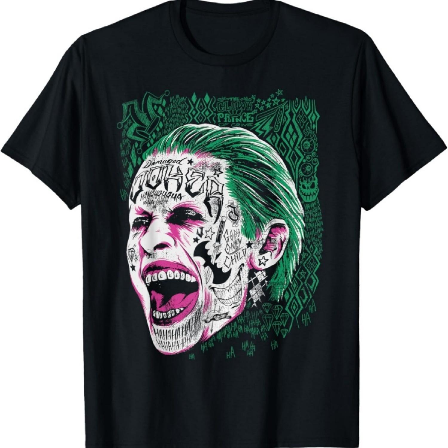 

DC Suicide Squad Harley Quinn Joker Face Tattoo T-Shirt XXXXXL різнокольоровий