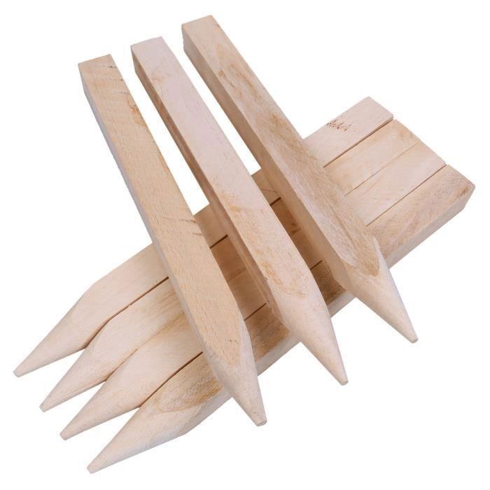 Pieux en bois - Aiguisés - Marron - Durable - Simple