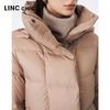 Jinyujie Damen Stadtlange Daunenjacke mit hohem Kragen