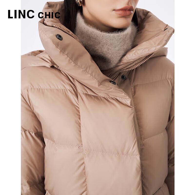 Jinyujie Damen Stadtlange Daunenjacke mit hohem Kragen