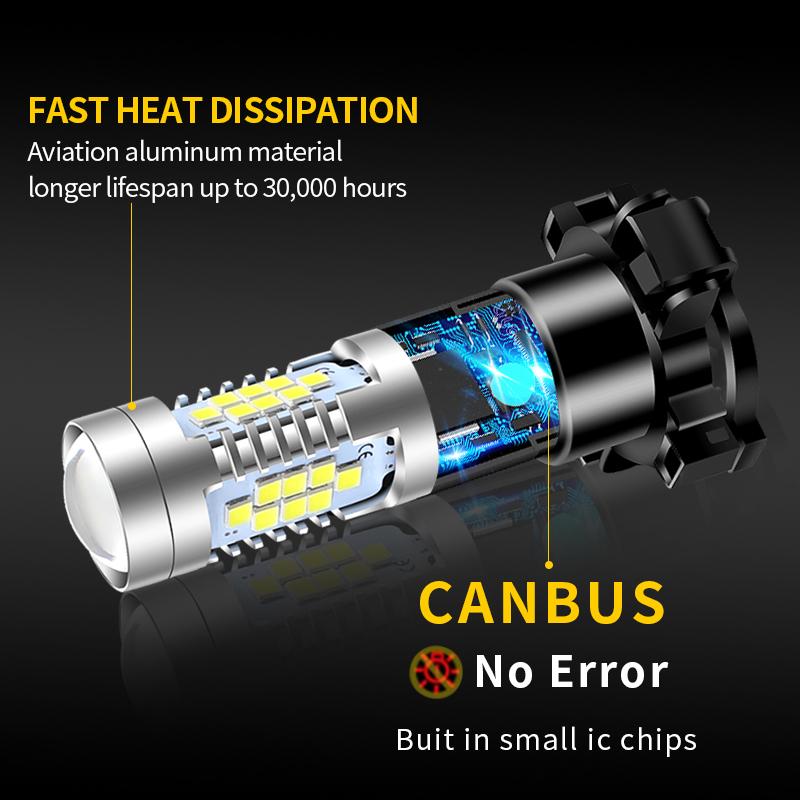 2PCS PY24W 5200 12190NA 12V Car LED Turn Signal Lights Error Free 6000K Daytime Running Lights Auto Headlight Bulbs Accessories Bulbs 7
