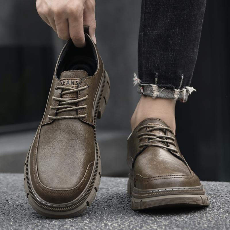 Herrstövlar Höst Höga Läder Casual Skor Mode Bomullsskor Platta Ankelstövlar Business Utomhusskor Herr Sneakers Nya