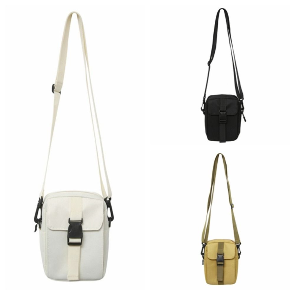 Multi-Layer Canvas Shoulder Bag Large Capacity Retro Square Bag Simple Men Messenger Bag  Outdoor