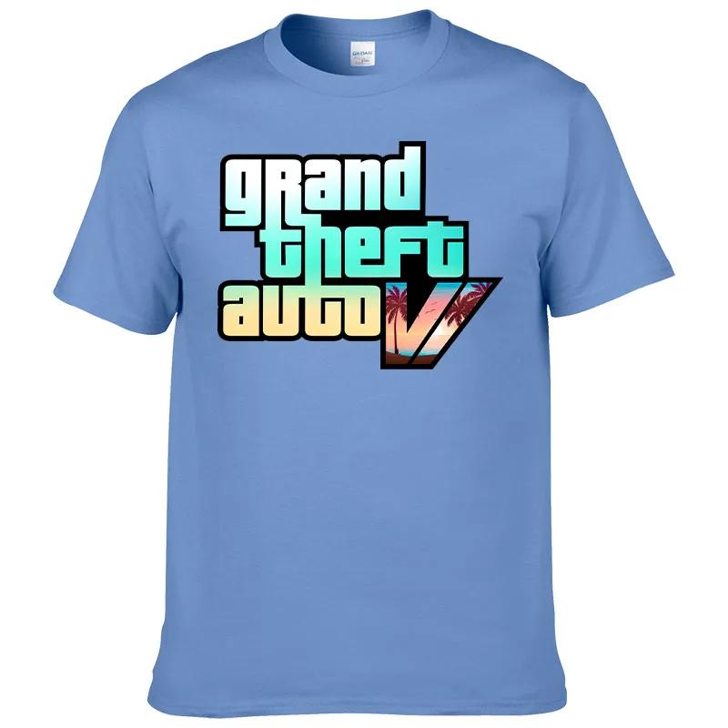 

Нова літня чоловіча футболка 2023 року Grand Theft Auto Gta Game Футболка з принтом 100% бавовна з круглим вирізом Top Street з короткими рукавами F118 M золотий