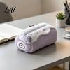 Plush Pencil Case Cake Roll Case Cute Makeup Bag Large Capacity Pen Durable Zipper Bag Pouch Soft Fluffy Stationery for Girls Novelty Dessert