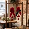 Velvet Christmas Velvet Ball Ornament Contrast Bow Christmas Hanging Bauble  Mall Scene Layout