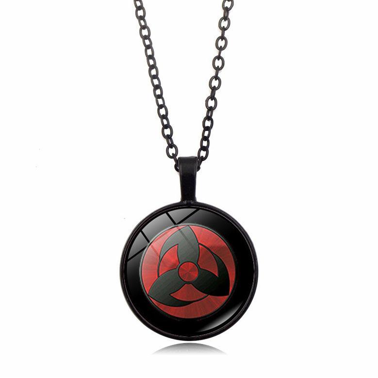 anime merchandise Naruto Sharingan Pendant Necklace Men Women Versatile Circular accessories Sweater Chain toys gifts for kids