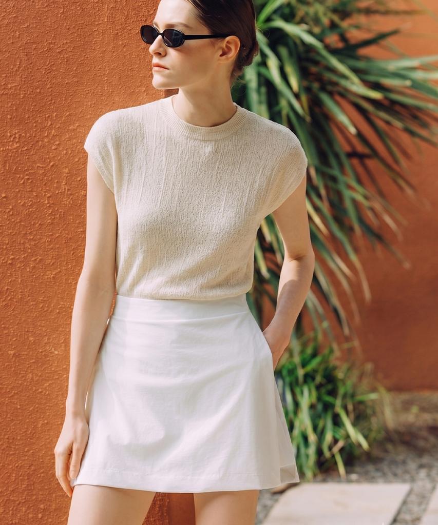 OBER GOLF Airy Texture Sleeveless Knit (Ivory)