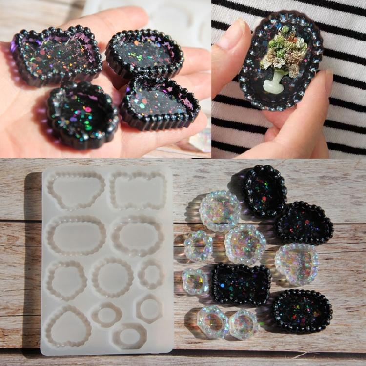 Silicone Craft Mold With Vintage Pearls Plate Pattern Multi Material Jewelry Making Tool For DIY Enthusiasts