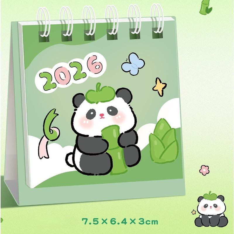 Kawaii Mini liten skrivebordskalender juli 2024 til desember 2025 Pocket Bærbar kartongkalender Punch Plan Kontor Skrivebordsdekorasjon