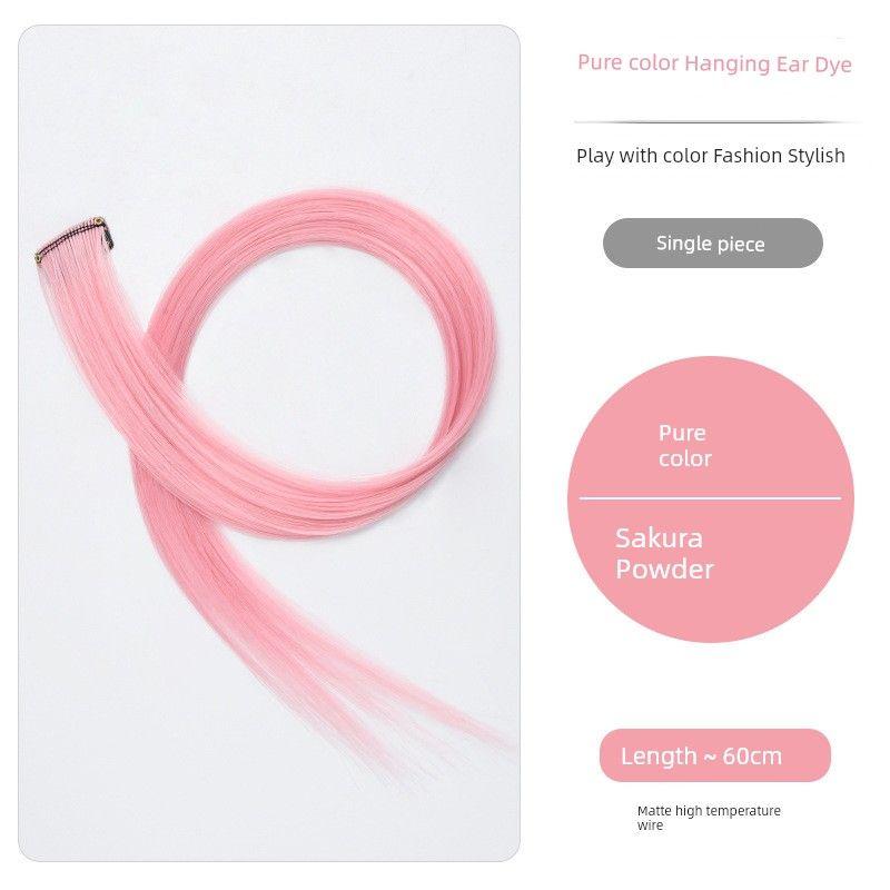 

Порошок для окрашивания волос, за ухо, пурпурно-красный градиентный парик, набор париков, прядь-хайлайт, набор париков, женский цвет, цельный парик для наращивания волос Single Pack-[Sakura Powder]] 10cm