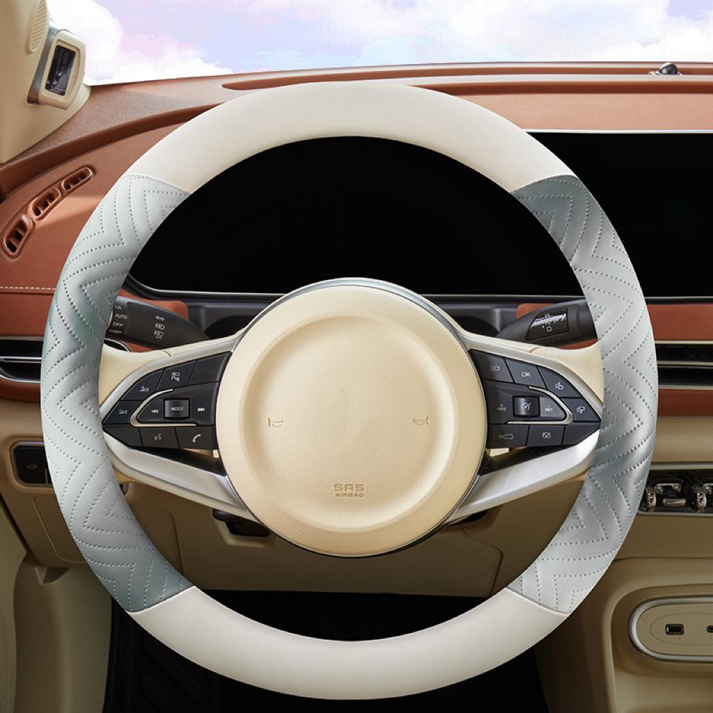 Iridescent Gradient Steering Wheel Cover - Durable & Soft PU Leather, Premium Craftsmanship, All-Season Use - Fits 14.5-15"