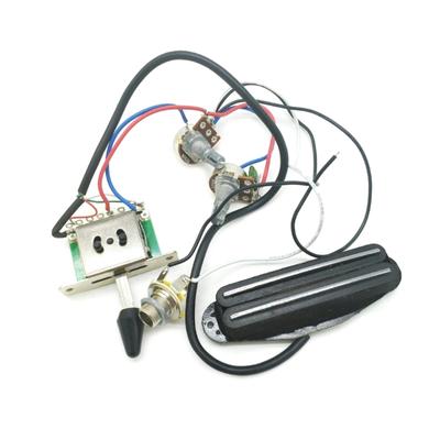 Prewired Guitar Wiring Harness with Double Hot Rail Pickups Sets 1 Tone 1 Volume 3 Way Switch 1 Jack for Electric Guitar