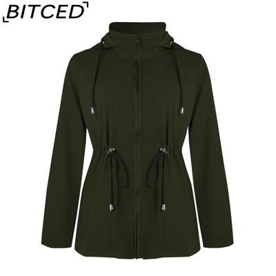 Spring/Fall Slim-Fit Hooded Windbreaker Jacket for Women - Versatile Casual Top