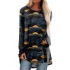 Women's Fashion Casual Long Sleeve  Print Round Neck Pullover Top Blouse