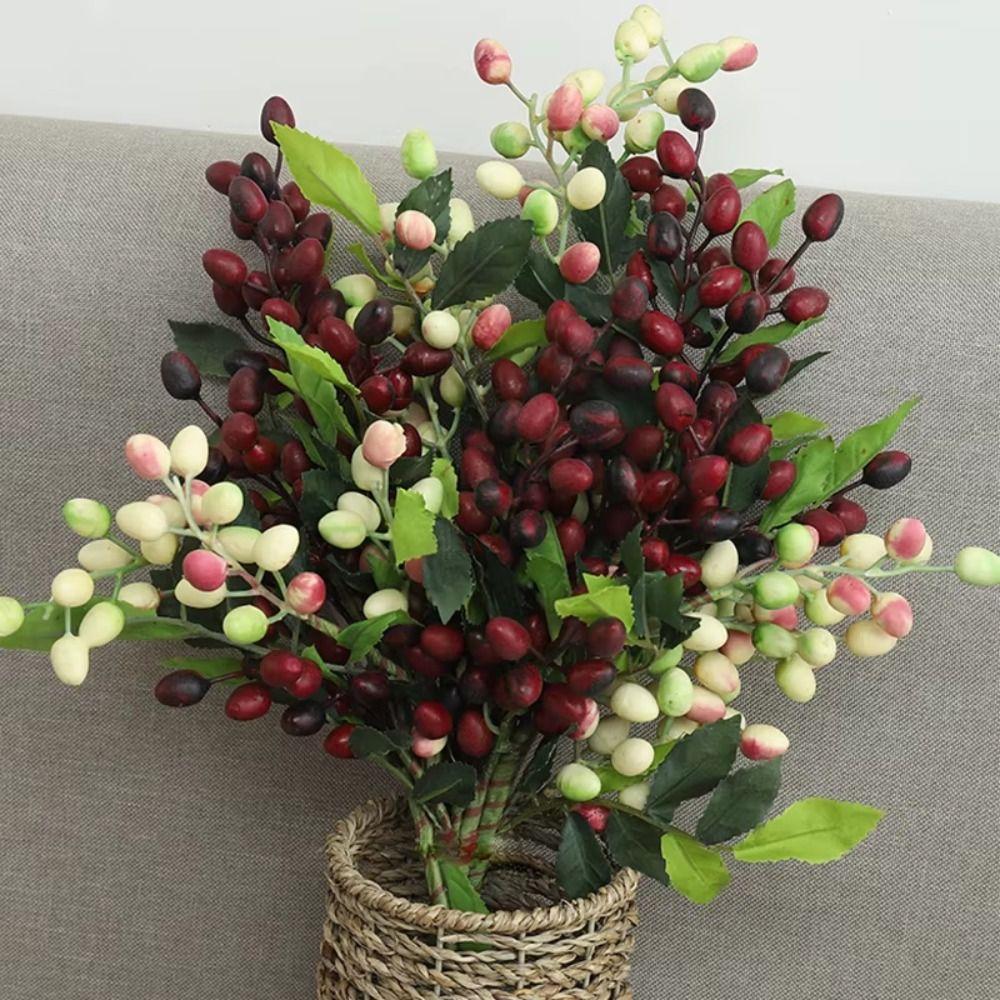 Branch Style Artificial Fruit Stem Realistic Design Fake Branch Decor Garden Decoration