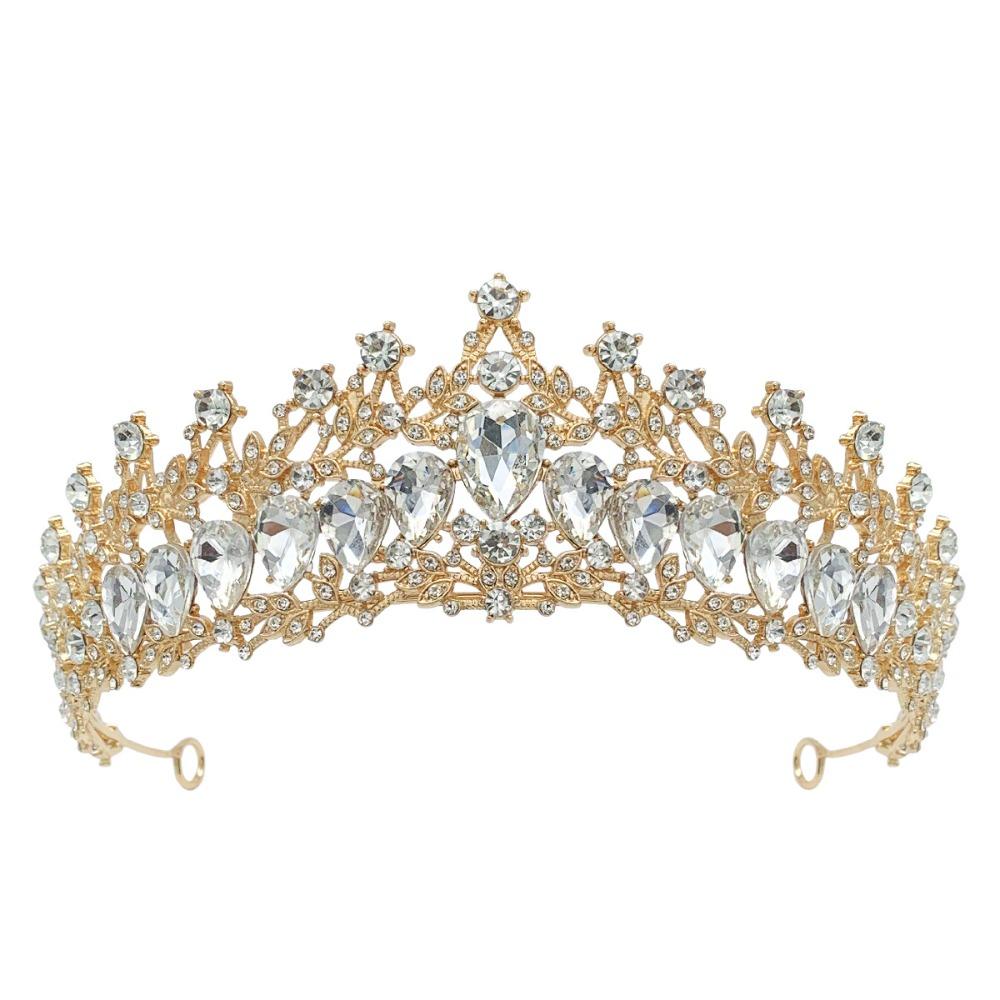 Luxury Zinc Zinc Alloy Princess Crown Shiny Bridal Headwear Trendy Girls Party Headbands  Themed Parties