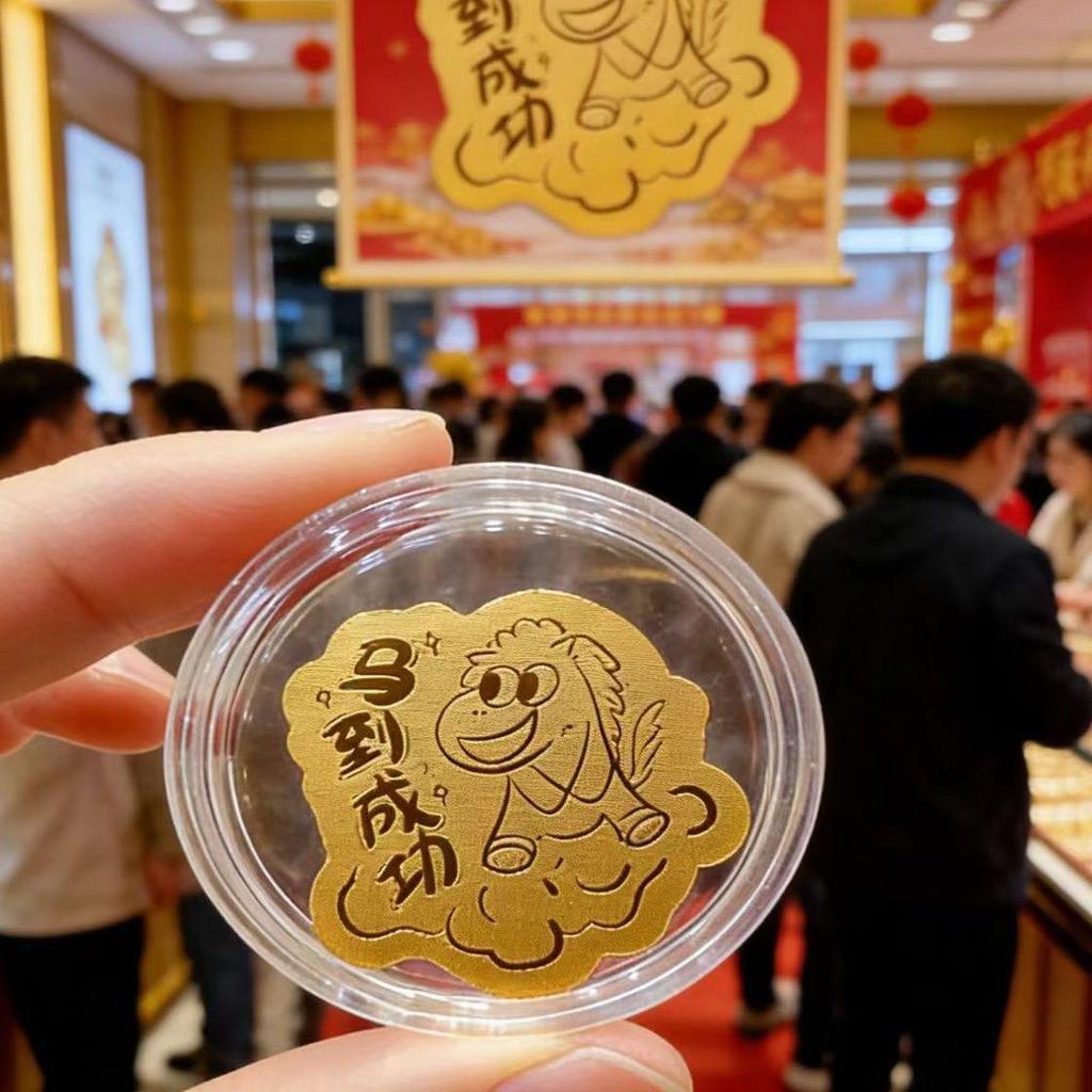 Year of the Horse Gold Phone Sticker - Prosperity Princess New Year Zodiac Gift