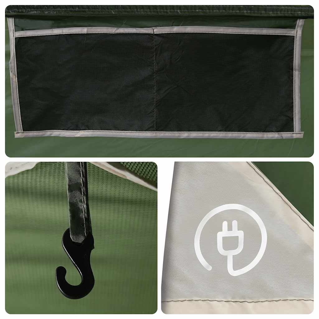 Family Tent with Porch 9 Person Capacity Green Waterproof