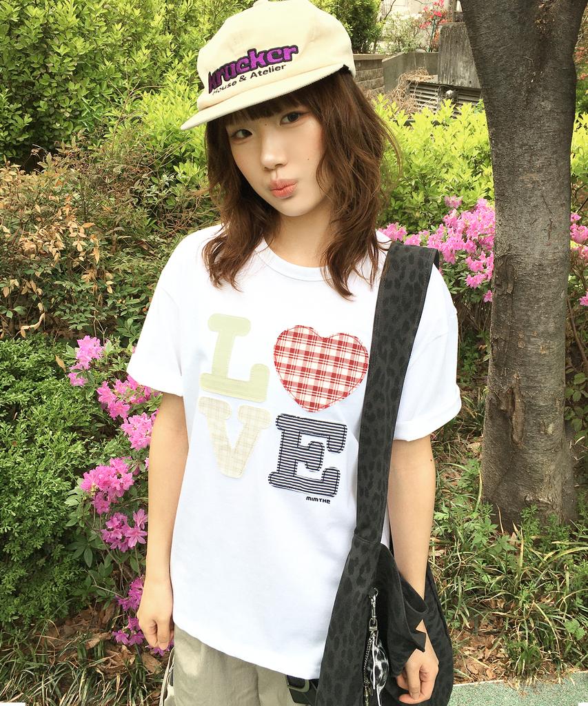 Mimdeowodeulobeu Hello World Patchwork Love T-Shirt_White