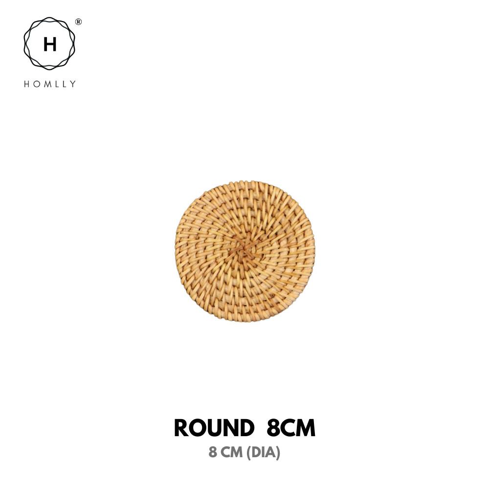 

Homlly Hashi 100% Natural Hand Made Rattan Coaster (Various Sizes)(X5PCS) ROUND 8CM X5PCS