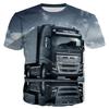 Summer Fashion New Heavy Truck Pattern Men's Print Image Fun Round Neck Short Sleeve Extra Large Comfortable Top