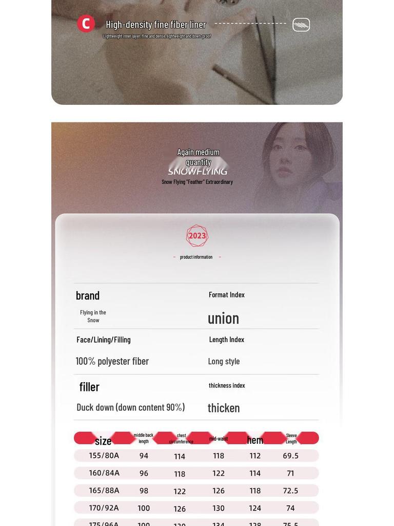 XUEZHONGFEI Damen Mittellange Daunenjacke mit Kapuze