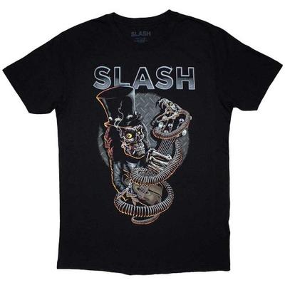 Slash Unisex Yetişkin Kafatası Gitar Yılan Tişörtü