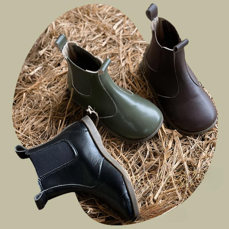 Children Boot Chelsea Leather Boots Soft Sole Kids Shoe for Girl Winter Shoe for Boy Platform Boot Ankle Boots Zapatos Niña 2024