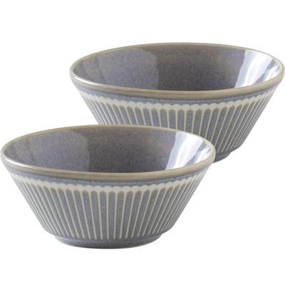 Minoru Pottery Mino Ware Albee 105 Schüssel, Grau, 2er-Set