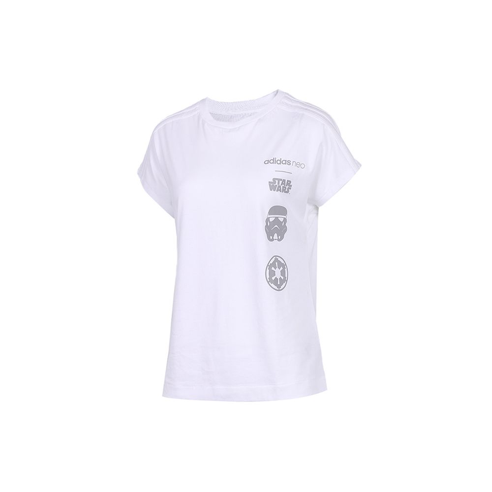 

Adidas Neo Casual Sports Versatile Round Neck Pullover Short Sleeve Raglan T-Shirt Women T-Shirts White CV9609 S