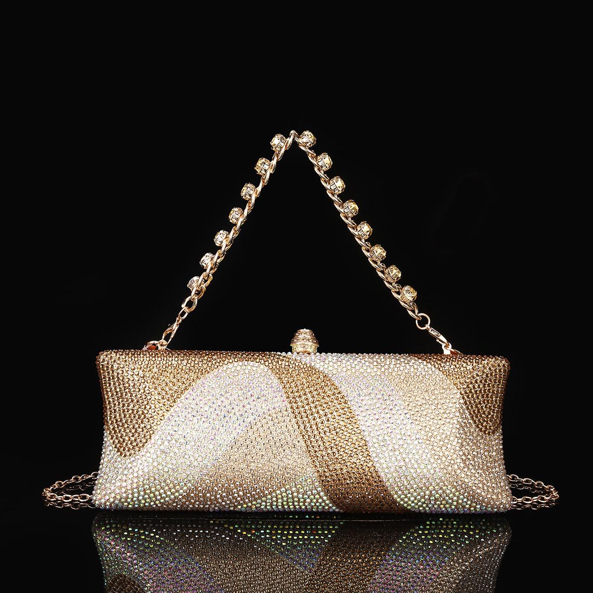 

WHTUOHENG Women s Crystal Evening Clutch Bag Luxury Rhinestone Handbag Lady Stones Clutches Gemstone Bridal Wedding Party Purse 25cmX13cmX9cm