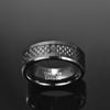NUNCAD 8 mm breiter Herren-Wolframkarbid-Ring mit eingelegter schwarzer Kohlefaser, schwarzer Wolframstahl-Ring, gute Qualität