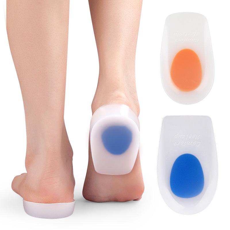 White Blue Self-Adhesive Shock-Absorbing U-Shaped Heel Pad Insole