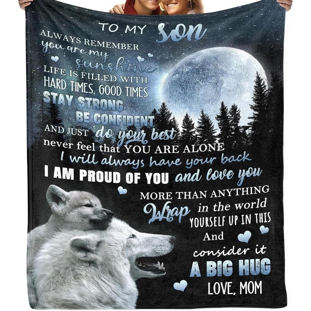 To My Son Blanket from Mom Birthday Gifts for Sons Cozy Throw