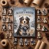 Acrylic Australian Shepherd Collectibles The Aussie's Winter Advent Calendar, 24-Day Countdown Ornament Set Collectible Figurines with Mini