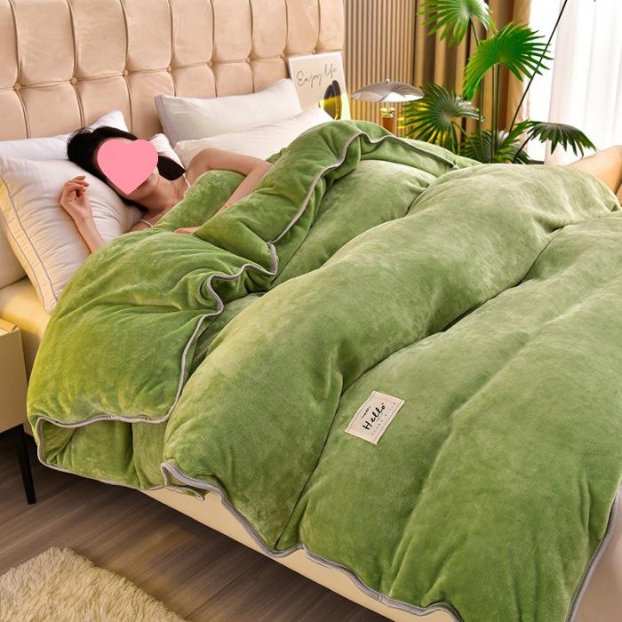 2026 Solid Color Thickened Milk Velvet Flannel Duvet Cover