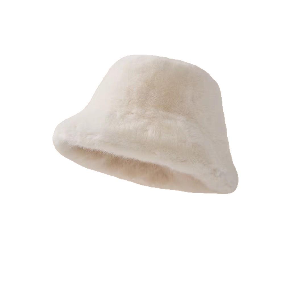 Versatile Winter Faux Mink Fisherman Hat - Thick Plush for Large Head Circumference, Adult Size