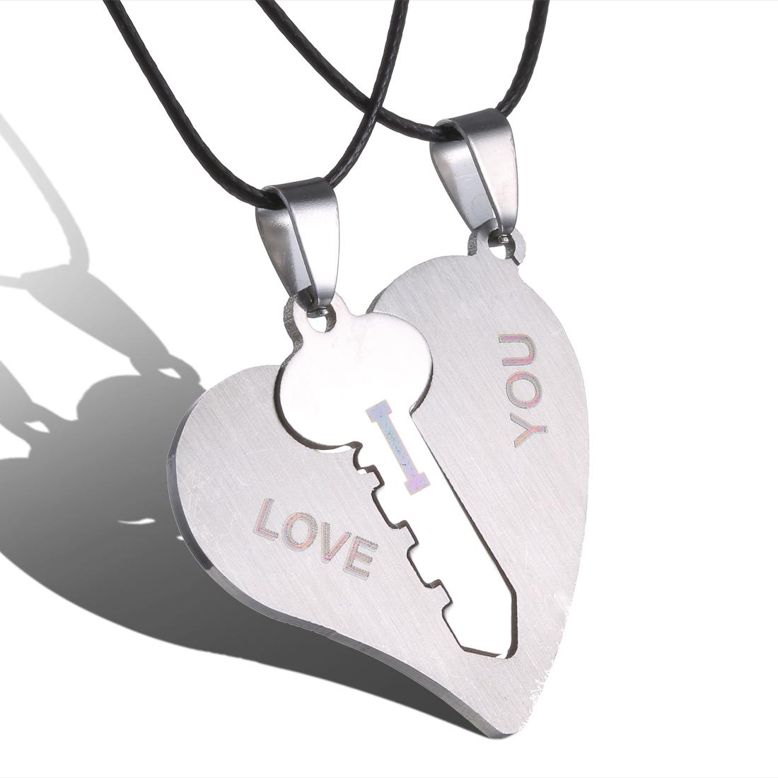 

2 Pcs/Set Couple Necklace Stainless Steel Cute Cartoon Cat Animal Choker For Women Men Lovers Valentine s Day Jewelry Gifts