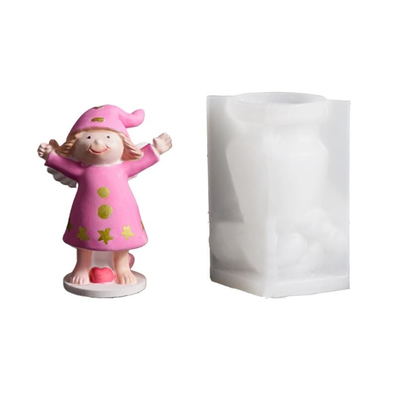 Easy to Use Silicone Candle Mould Featuring Detailed Sleep Angel Designs for Craft Projects