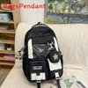 College Style Backpack With Color Block Design And Padded Shoulder Straps For School Use