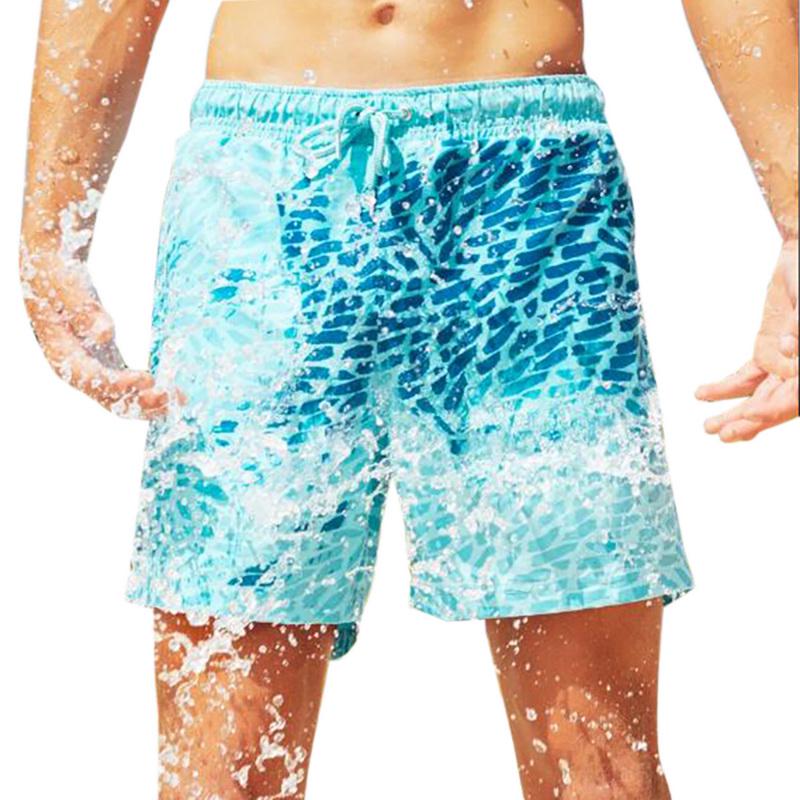 Men's Swimming Beach Shorts Summer Magical Change Color Pants Casual Sports Temperature Color EMA