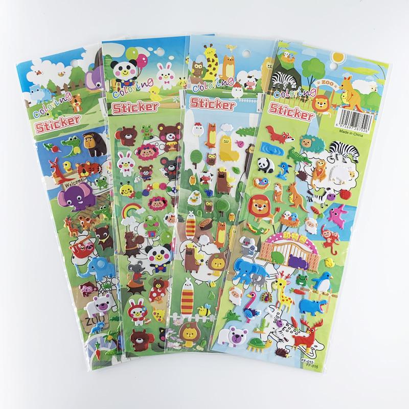 4 Sheetsset Candy Cake Food Drink Stickers Children Cartoon 3D Bubble Foam Sticker For Kids Diy Scrapbook Notebook Decoration