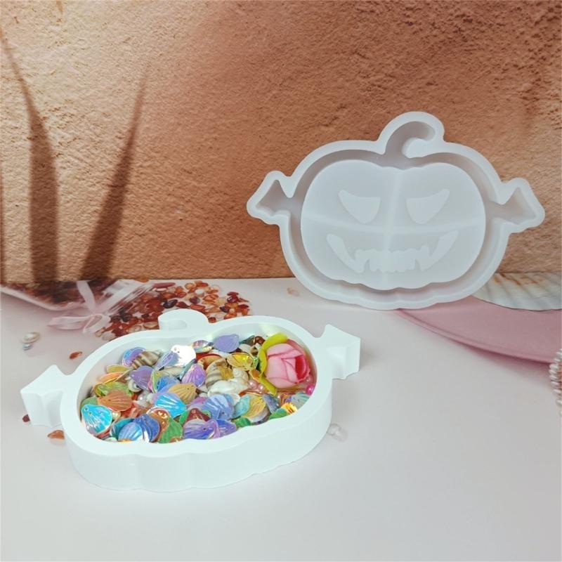 Food Grade Silicone Pumpkin Tray Mould Halloweens Crafting Tool for Candle Decorations