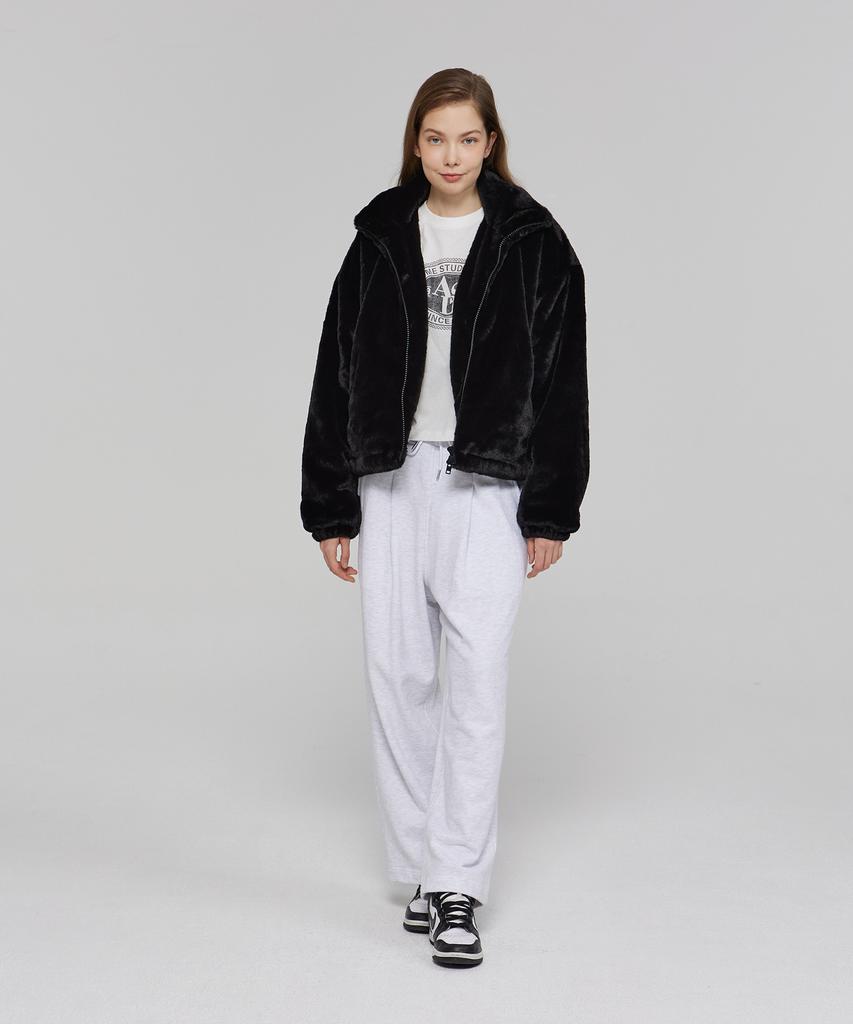 Awesome Studio Women'S Mink Fur High-Neck Jumper Black