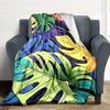1pc Tropical Leaves Blanket Warm, Cozy, And Soft, Suitable for Sofas, Beds, Cars, And Office Use.Perfect for Camping And Travel, Making It a Great Gif