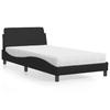 Vidaxl Bed With Mattress, Black, 100X200 Cm, Faux Leather