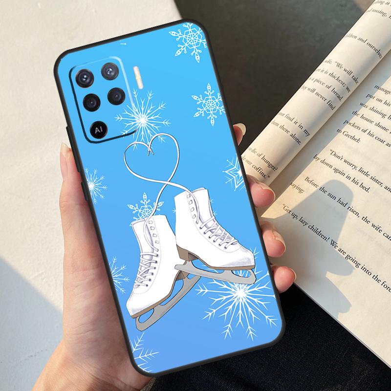 Ice Skating Case For Oppo A58 A98 A78 A18 A38 A60 A80 A40 A77 A57 A17 A74 A54 A94 A96 A76 A16 A15 A5 Pro